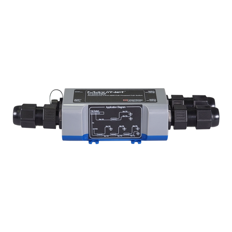 Vigitron - Vi3003WP - 3-Port MaxiiNet™ 1G af/at 60W PoE Switch/Repeater/Drop & Insert, IP67 Weatherproof