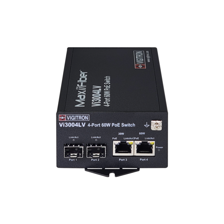 Vigitron - Vi3004LV - 4-Port MaxiiNet 10/100/1G 24V DC/AC Input PoE Switch