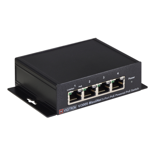 Vigitron - Vi3005 - 5-Port MaxiiNet™ 10/100 PoE Powered PoE Switch