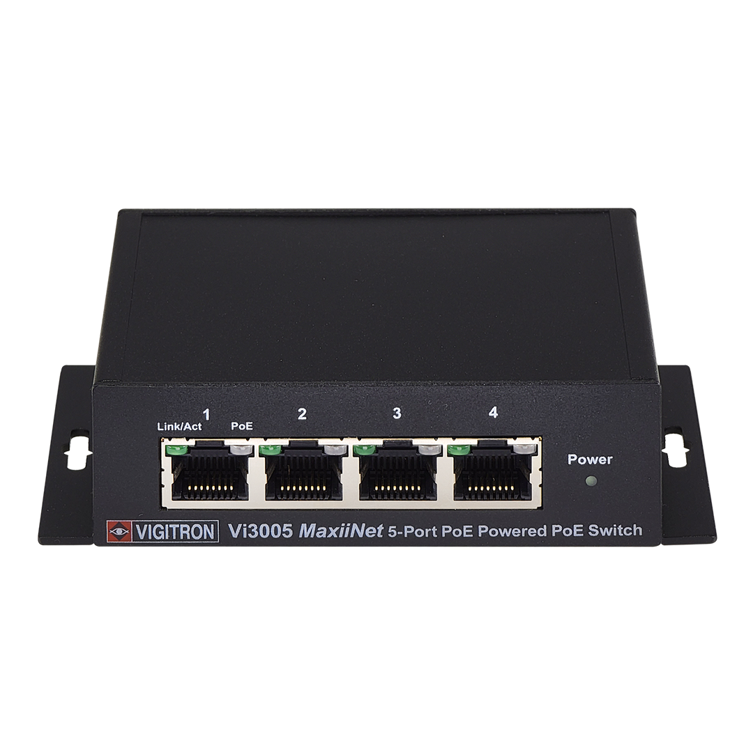 Vigitron - Vi3005 - 5-Port MaxiiNet™ 10/100 PoE Powered PoE Switch