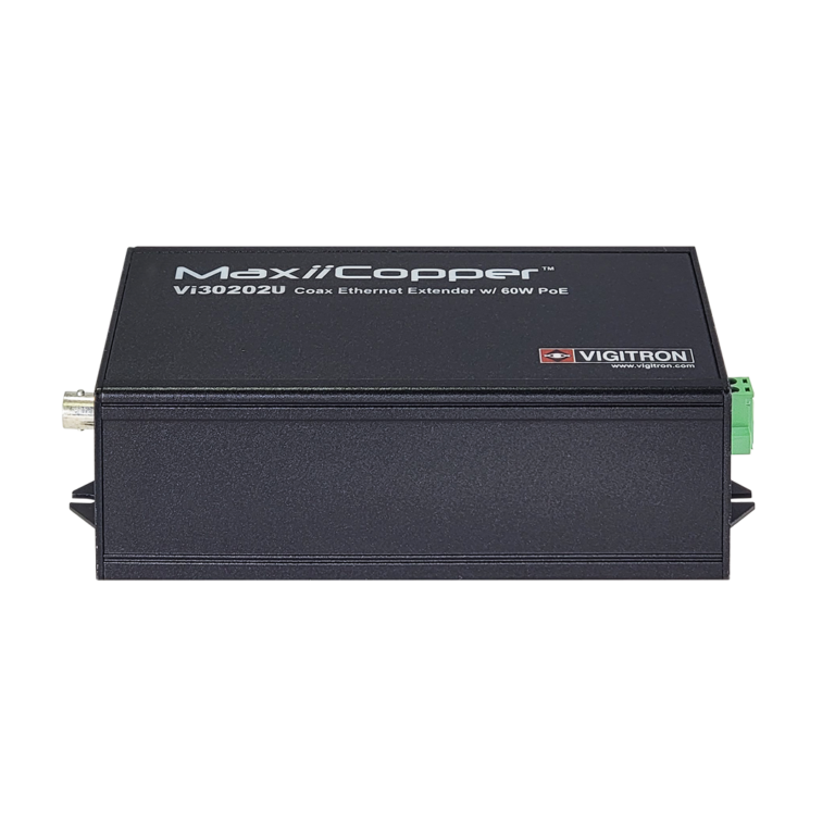 Vigitron - Vi30202U - 1-Port MaxiiPower Ethernet Extender over Coax, af/at/bt 60W PSE, powered by 24VDC/AC