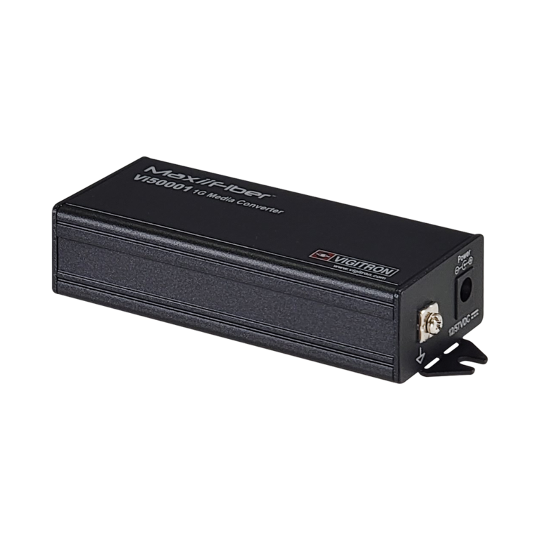 Vigitron - Vi50001 - 1-Port MaxiiFiber 100/1G Ethernet Media Converter powered by PoE/12VDC