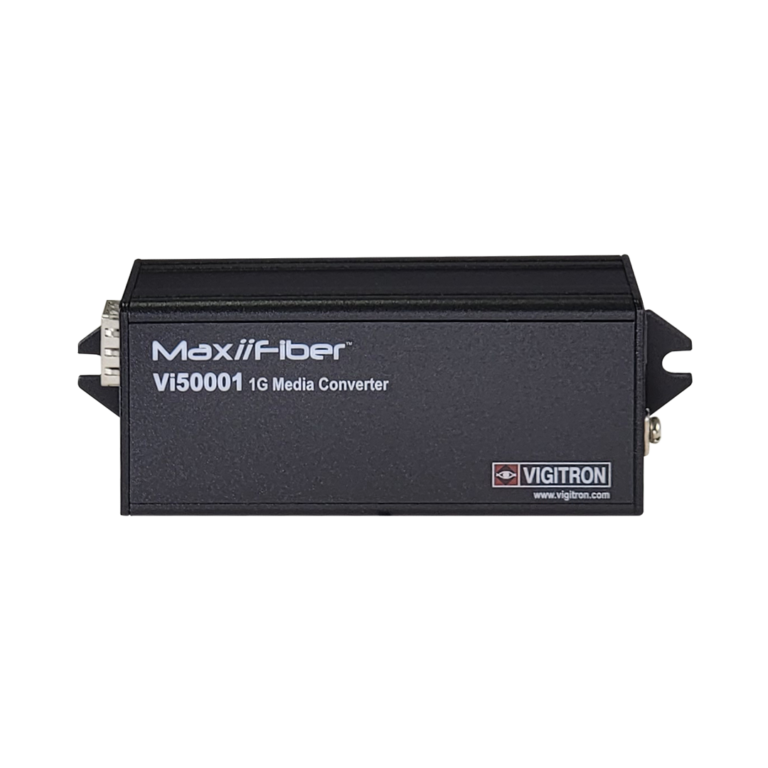 Vigitron - Vi50001 - 1-Port MaxiiFiber 100/1G Ethernet Media Converter powered by PoE/12VDC