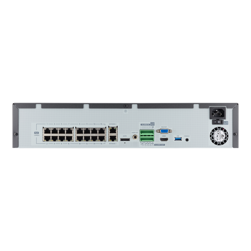 Hanwha - XRN-1610SA-32TB - WiseNet X Series 16-Channel 12MP PoE+ NVR with 32TB HDD