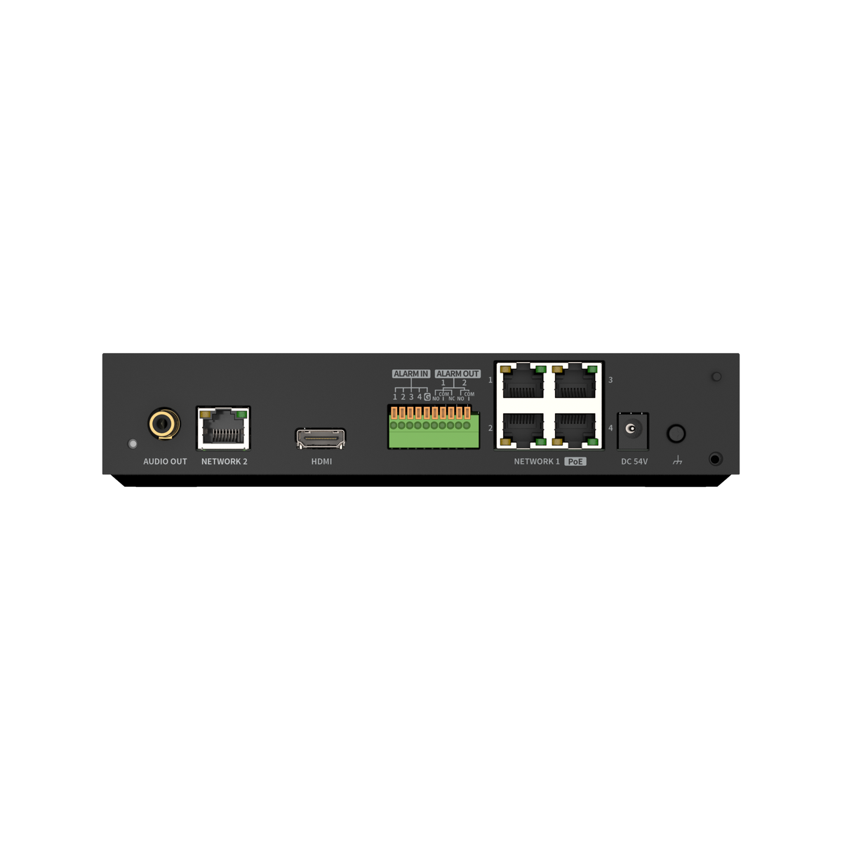 Hanwha - XRN-426S-1T - 4K NVR (Intel based), 4CH with 4 PoE/PoE+ ports (PoE Budget 50W), 1TB SSD, H.265/H.264/MJPEG, SUNAPI, ONVIF, ARB (Automatic Recovery Backup) & Failover (N+1), Up To 40 Mbps Recording / Up To 32 Mbps Playback, Dual Stream Record