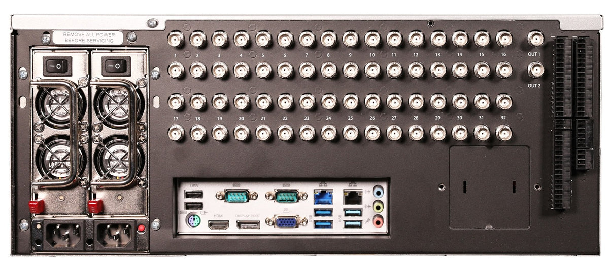 ExacqVision - 4808-32T-R4Z - 24 TB Z-Series hybrid 4U recorder professional win10 with 8 IP cameras licenses and 48 analog inputs