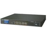 Planet - GS-5220-16P2XVR - L2+ 16-Port 10/100/1000T 802.3at PoE + 2-Port 10G SFP+ Managed Switch with LCD Touch Screen (220W)
