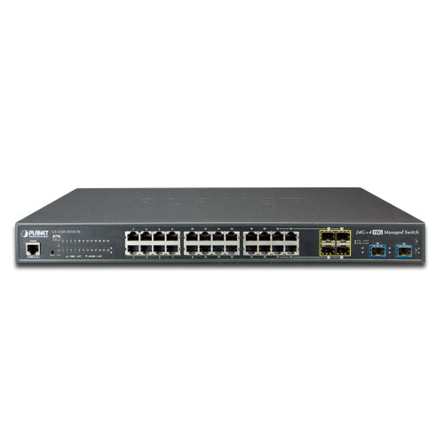 Planet - GS-5220-20T4C4X - L2+ 24-Port 10/100/1000T + 4-Port Shared SFP + 4-Port 10G SFP+ Managed Switch