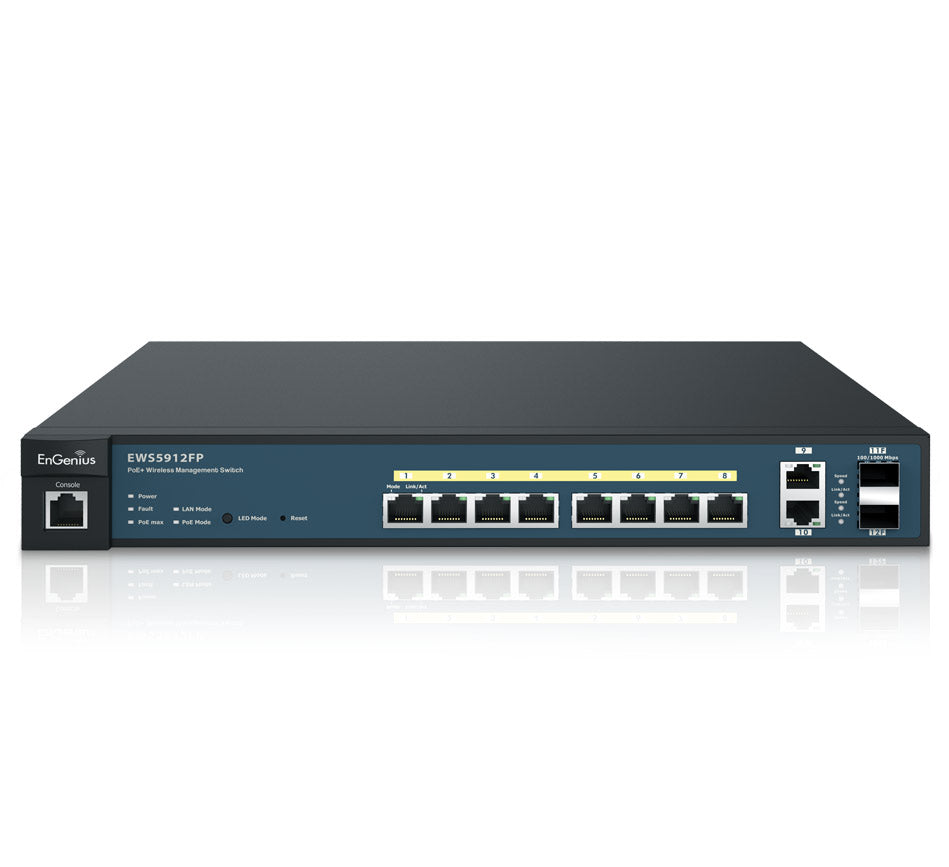 Engenius - EWS5912FP - 8-Port Managed Gigabit 130W PoE+ Switch
