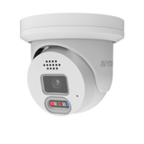 AVYCON - AVC-NAE81F28 - 8MP H.265+ InfiniteColor, Turret Diversity Active Deterrence IP Camera, AI Lite, DWDR, 8MP@15FPS, Full Color (white light), Built-in Mic, Speaker (2-way), Siren, 2.8mm Fixed Lens, MicroSD, Onvif, DC12V / PoE, IP67, White