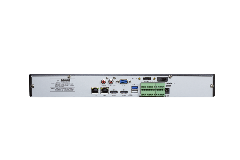AVYCON - AVR-NSV16E2N - (NDAA) H.265+ 16CH 4K NVR, DUAL NIC, max. 112Mbps In / 96Mbps Out, max. 8MP@30FPS, ONVIF, 8 Alarm In / 1 Alarm Out, 1 HDMI 4K Output, 2 SATA, Barebone
