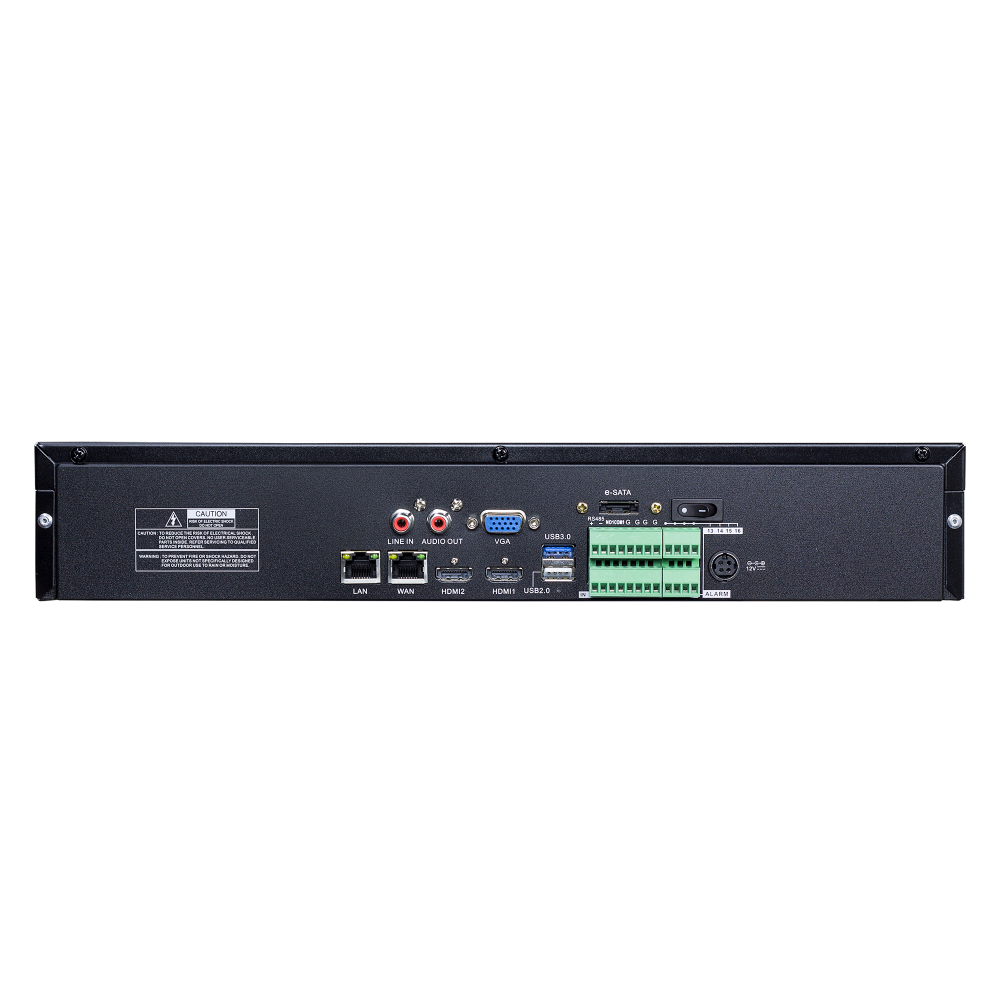 AVYCON - AVR-NSV32E2N-36T - (NDAA) H.265+ 32CH 4K NVR, DUAL NIC, max. 320Mbps, 8MP@30FPS, ONVIF, 8 Alarm In / 1 Alarm Out, 1 HDMI 4K Output, 4 SATA, 36TB HDD installed